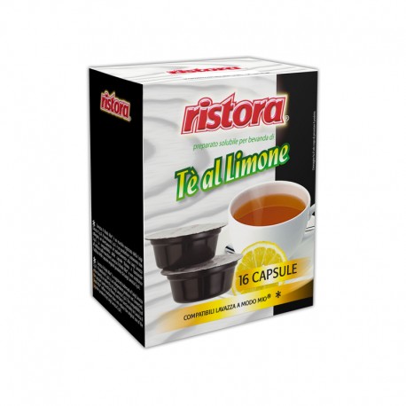 Ristora - Tè al limone compatibili A Modo Mio, confezione 128 capsule