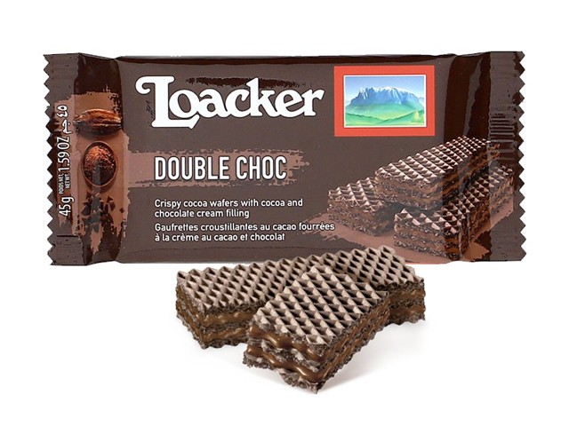 Double Choc Loacker 45 gr, confezione 25 pz