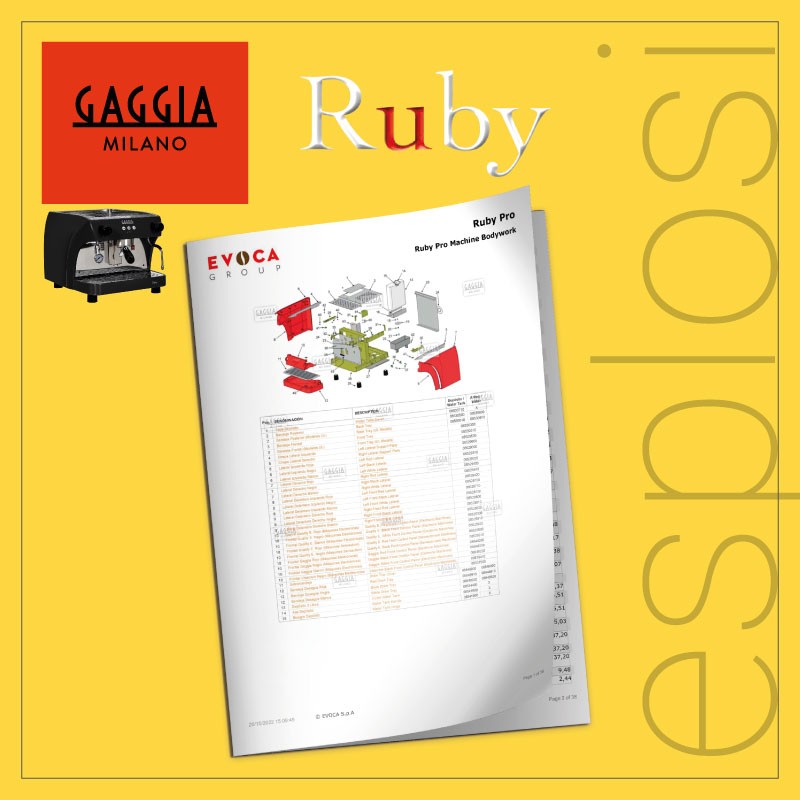 PDF Esplosi Gaggia tradizionali Ruby Pro