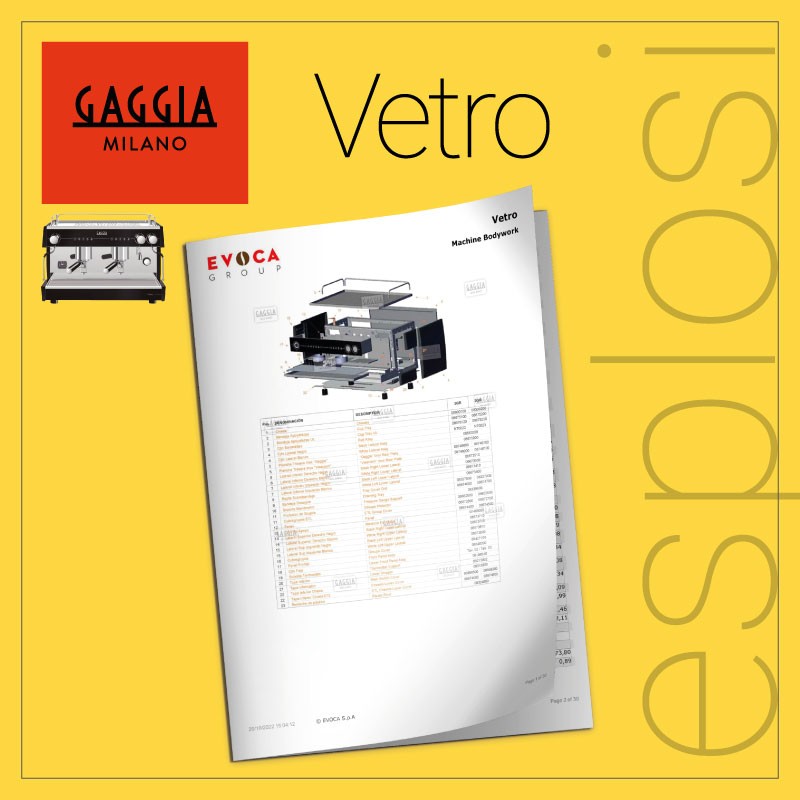 PDF Esplosi Gaggia tradizionali Vetro