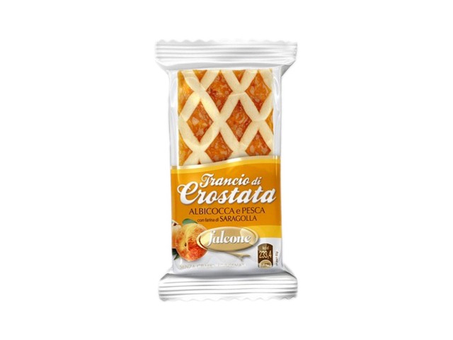 Crostata trancio crema albicocca e pesca Dolciaria Falcone 60 gr, confezione da 44 pz
