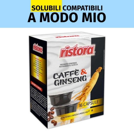 Ristora - Caffè Ginseng compatibili A Modo Mio, confezione 128 capsule