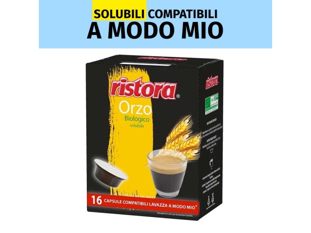 Ristora - Orzo biologico in capsule compatibili A Modo Mio, blister 8x16 pz