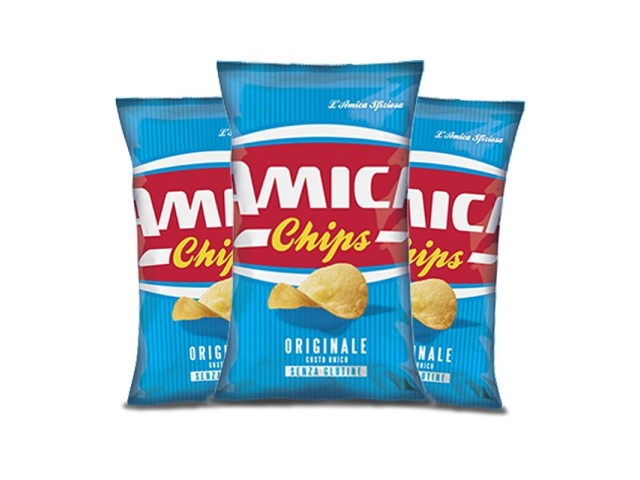 CLASSICHE patatine senza glutine Amica Chips 25 gr, confezione da 28 pz