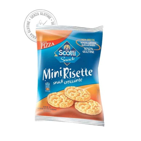 MINI RISETTE GUSTO PIZZA gr.20 senza glutine Riso Scotti Snack, confezione 30 pz