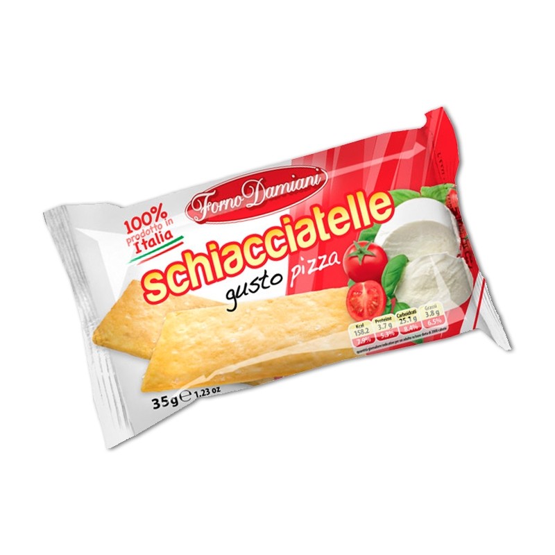 Schiacciatelle gusto pizza Forno Damiani 35 gr, confezione 50 pz Schiacciatelle gusto pizza Forno Damiani 35 gr, confezione 50 pz