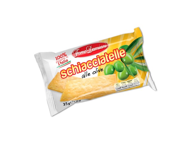 Schiacciatelle gusto olive Forno Damiani 35 gr, confezione 50 pz
