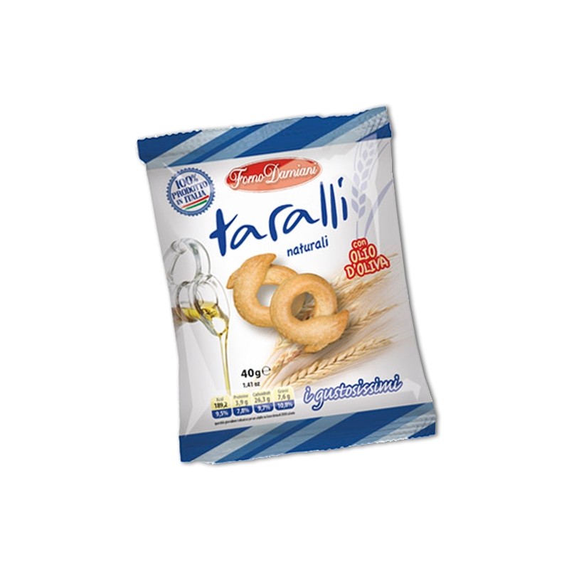 TARALLI GUSTO NATURALE Forno Damiani 40 gr, confezione 50 pz TARALLI GUSTO NATURALE Forno Damiani 40 gr, confezione 50 pz