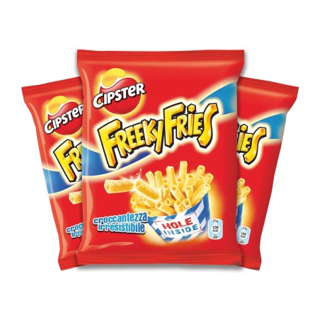 CIPSTER FREEKY FRIES patatine 21 gr, Mondelez confezione 27 pz