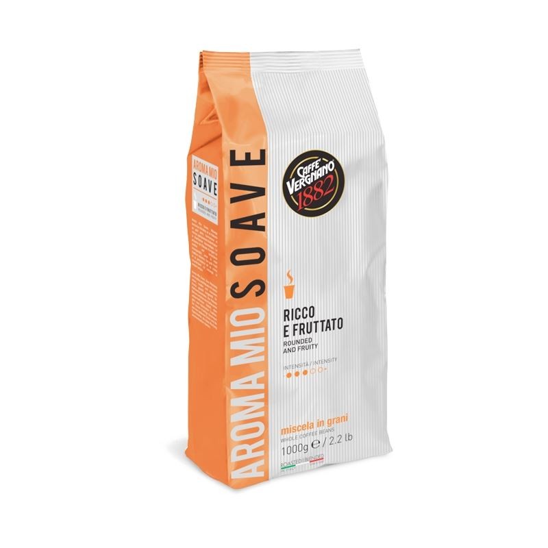 Caffè Vergnano - Caffè in grani, Aroma Mio Soave Arancione 1Kg Caffè Vergnano - Caffè in grani, Aroma Mio Soave Arancione 1Kg
