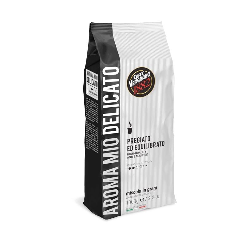 Caffè Vergnano - Caffè in grani, Aroma Mio Delicato Nero 1kg Caffè Vergnano - Caffè in grani, Aroma Mio Delicato Nero 1kg