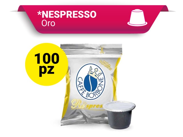 Caffè Borbone Miscela Oro (Capsule Respresso, compatibili Nespresso), confezione 100 pezzi