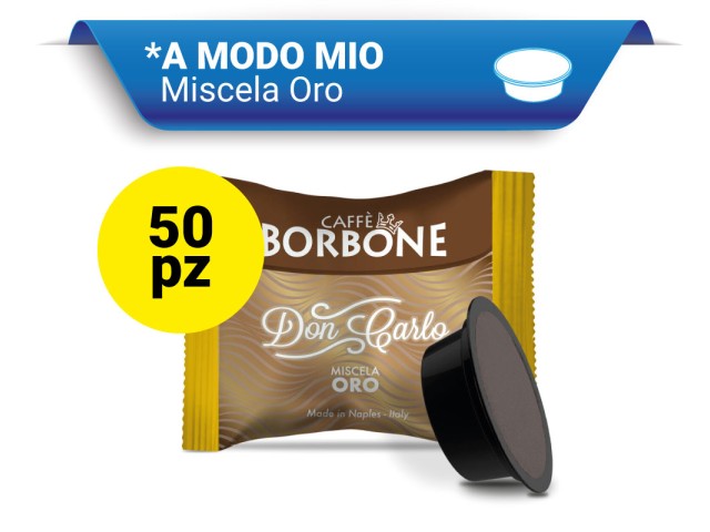 Caffè Borbone Miscela Oro - COMPOSTABILE - Capsule Don Carlo (compatibili A Modo Mio)  50 pz