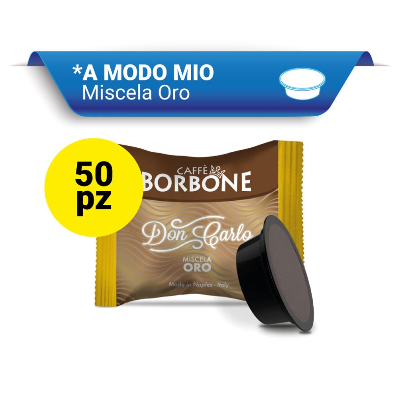 Caffè Borbone Miscela Oro - COMPOSTABILE - Capsule Don Carlo (compatibili A Modo Mio) 50 pz Caffè Borbone Miscela Oro - COMPOSTABILE - Capsule Don Carlo (compatibili A Modo Mio) 50 pz