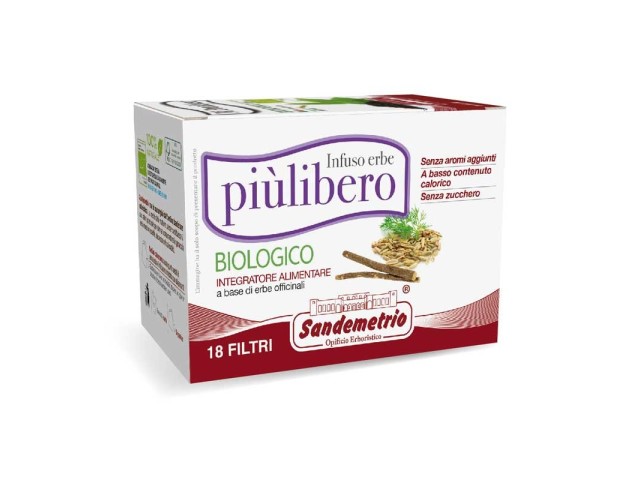 Infuso erbe Piùlibero bio Sandemetrio, 18 pz
