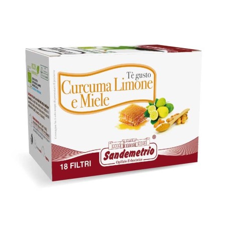 Infuso te, curcuma, limone e miele bio Sandemetrio, 18 pz