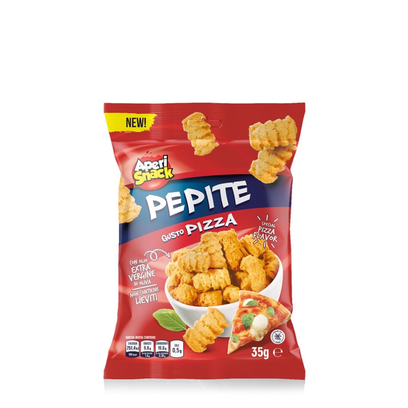 Pepite pizza mono AperiSnack 35 gr, confezione 50 pz