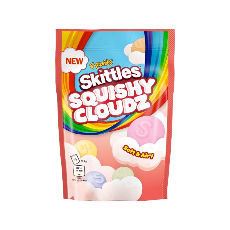 SKITTLES SQUISHY CLOUDZ FRUITS 94 gr, confezione 18 pz SKITTLES SQUISHY CLOUDZ FRUITS 94 gr, confezione 18 pz
