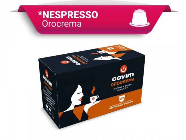 OROCREMA Covim Caffè - Caffè in Capsule Pressò (compatibili Nespresso), autoprotette confezione 4x30 pz