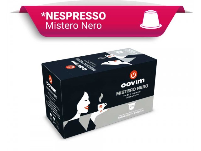 MISTERO NERO Covim Caffè - Caffè in Capsule Pressò (compatibili Nespresso), confezione 4x30