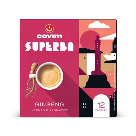 GINSENG Superba capsule (Sistema chiuso) Covim Caffè, 8 blister da 12 caps