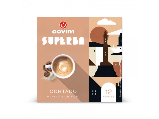 CORTADO Superba capsule (Sistema chiuso) Covim Caffè, 8 blister da 12 caps