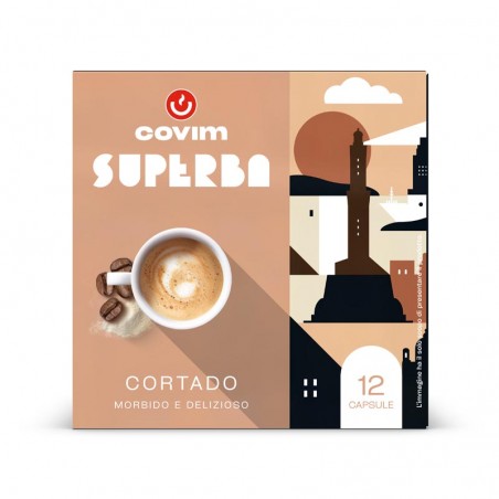 CORTADO Superba capsule (Sistema chiuso) Covim Caffè, 8 blister da 12 caps