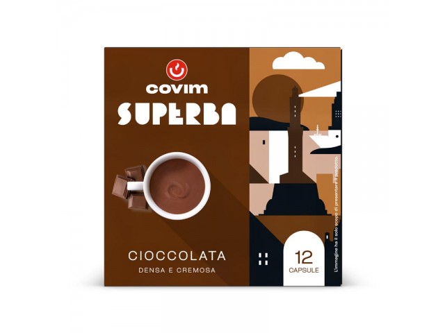 CIOCCOLATA Superba capsule (Sistema chiuso) Covim Caffè, 8 blister da 12 caps