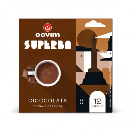 CIOCCOLATA Superba capsule (Sistema chiuso) Covim Caffè, 8 blister da 12 caps