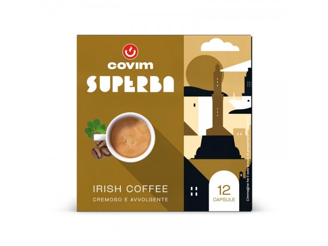 IRISH COFFEE Superba capsule (Sistema chiuso) Covim Caffè, 8 blister da 12 caps