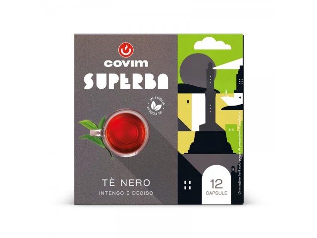 TÈ NERO Superba capsule (Sistema chiuso) Covim Caffè, 8 blister da 12 caps