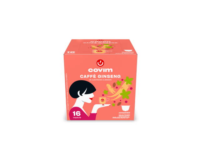 GINSENG Flowpack in capsule compatibili Dolce Gusto Covim Caffè, 3 cartoni da 16 pezzi