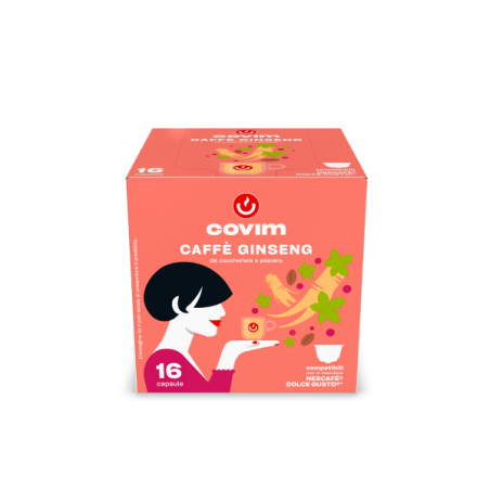 GINSENG Flowpack in capsule compatibili Dolce Gusto Covim Caffè, 3 cartoni da 16 pezzi