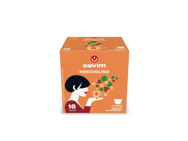 NOCCIOLINO Flowpack in capsule compatibili Dolce Gusto Covim Caffè, 3 cartoni da 16 pezzi