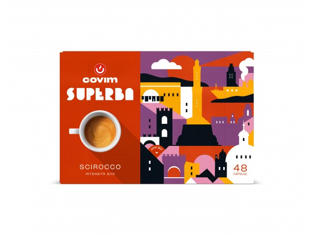 SCIROCCO- Capsule Superba caffe' COVIM (Sistema chiuso)blister da 48, conf 5x48 pz
