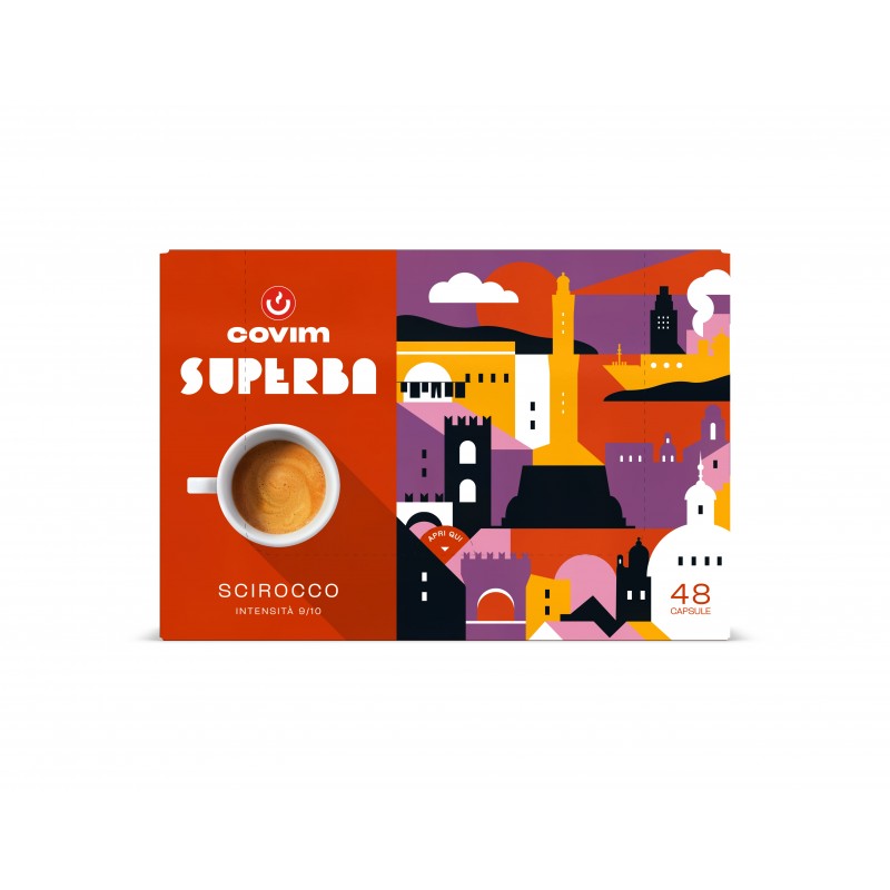 SCIROCCO- Capsule Superba caffe' COVIM (Sistema chiuso)blister da 48, conf 5x48 pz SCIROCCO- Capsule Superba caffe' COVIM (Sistema chiuso)blister da 48, conf 5x48 pz