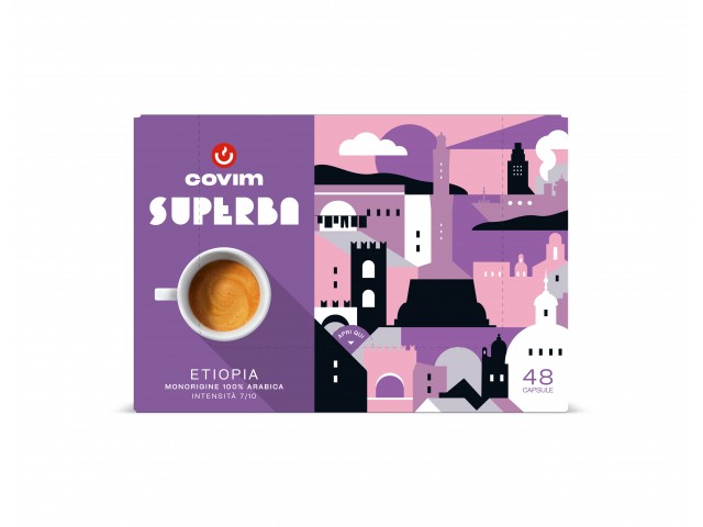 ETIOPIA Capsule Superba Caffè COVIM - blister da 48, conf 5x48 pz