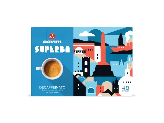 SUAVE DECAFFEINATO Covim Caffè - Capsule Superba (Sistema chiuso), Blister 5x48 pz