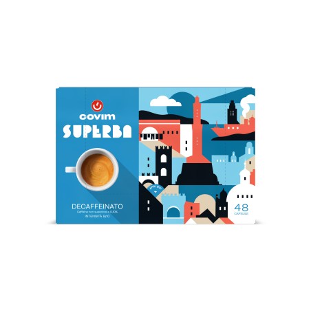SUAVE DECAFFEINATO Covim Caffè - Capsule Superba (Sistema chiuso), Blister 5x48 pz
