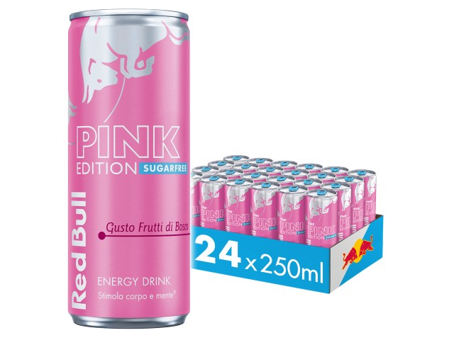RED BULL PINK EDITION FRUTTI DI BOSCO Energy Drink 250 ml, confezione da 24 pezzi