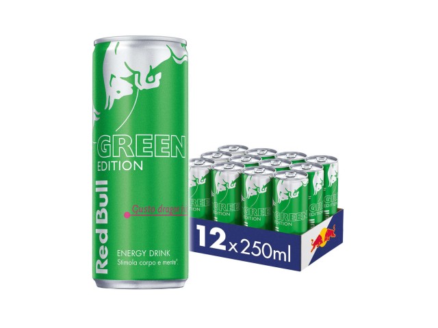 RED BULL GREEN  EDITION FRUTTO DI CACTUS Energy Drink 250 ml, confezione da 24 pezzi