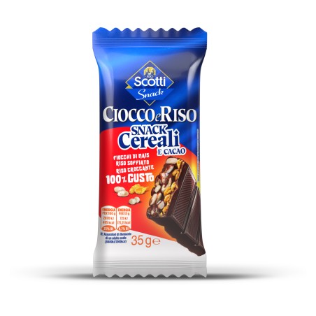 Ciocco e riso cereali e cacao Riso Scotti Snack 35 gr, confezione 30 pz