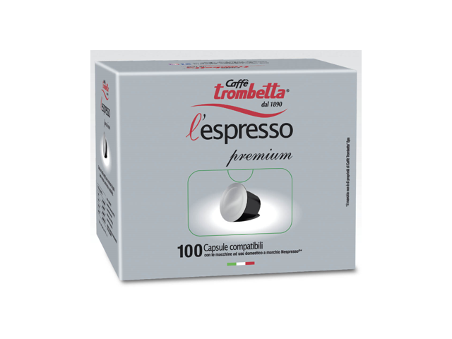 Compatibili Nespresso Caffè Trombetta L'Espresso PREMIUM, 100 pezzi