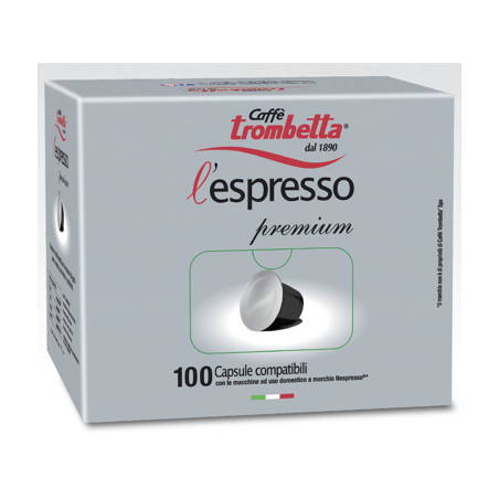 Compatibili Nespresso Caffè Trombetta L'Espresso PREMIUM, 100 pezzi