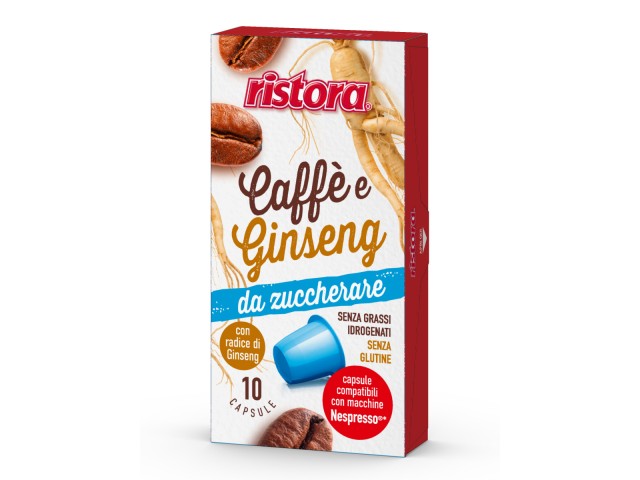 Ristora - Caffè Ginseng NO ZUCCHERO compatibili Nespresso, blister 6 x10 pz