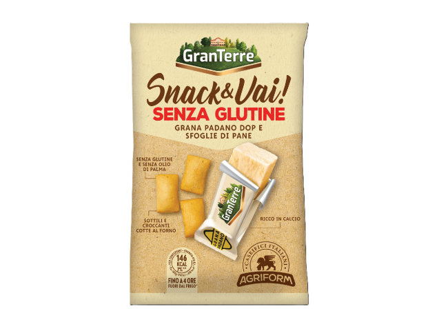 snack e vai ! PARMIGIANO 20g + SFOGLIE NO GLUTINEx12 PZ