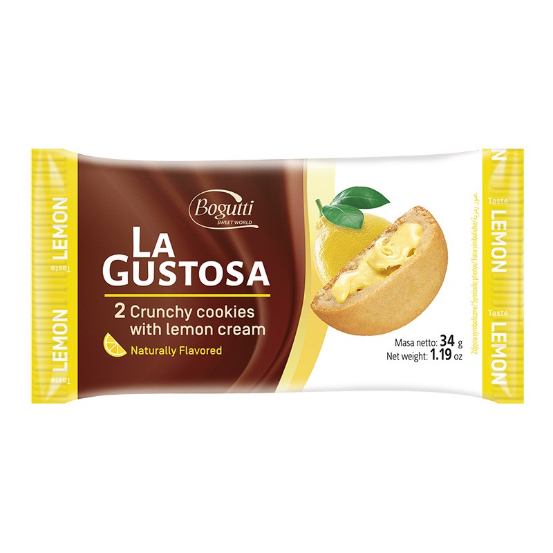 LA GUSTOSA  BISCOTTO CREMA LIMONE 34g (40 pz/crt)