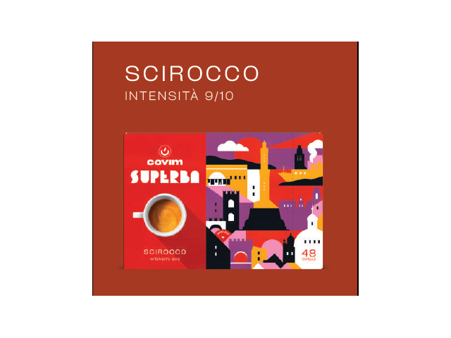 SCIROCCO- Capsule Superba caffe' COVIM (Sistema chiuso)blister da 48, conf 5x48 pz
