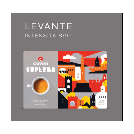 LEVANTE Capsule Superba Caffè COVIM (Sistema chiuso), Blister da 48, conf da 5x48 pz