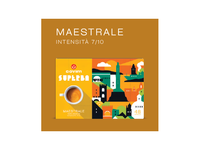 MAESTRALE Capsule Superba Covim Caffè (Sistema chiuso), Blister da 48, conf da 5x48 pz